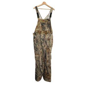 Mens Realtree Camo Overalls With Adjustable Straps & Multi-Pockets Size L *READ